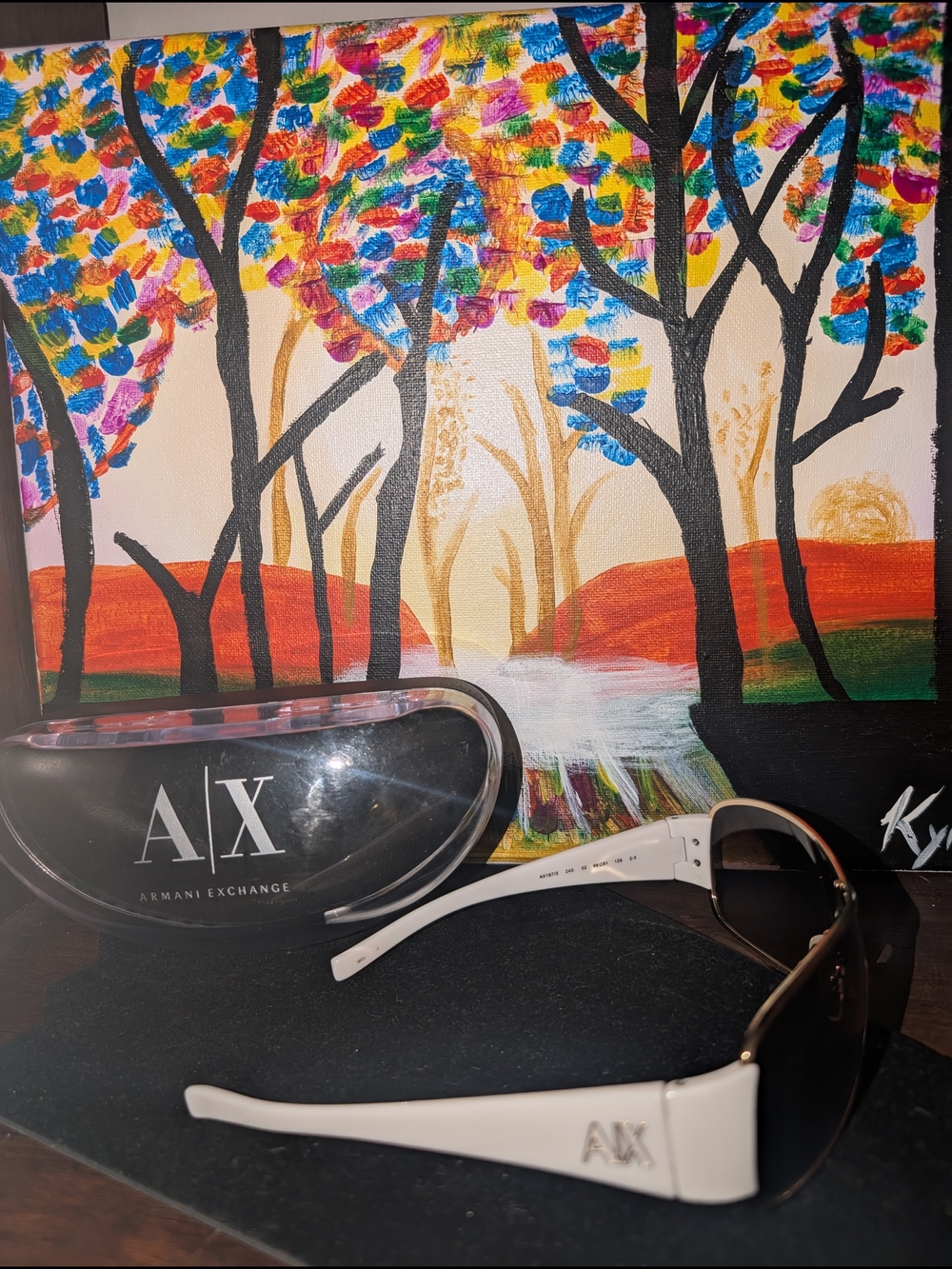 Armani Exchange Sunglasses in Black with Gold Accents - Picture 5 of 6